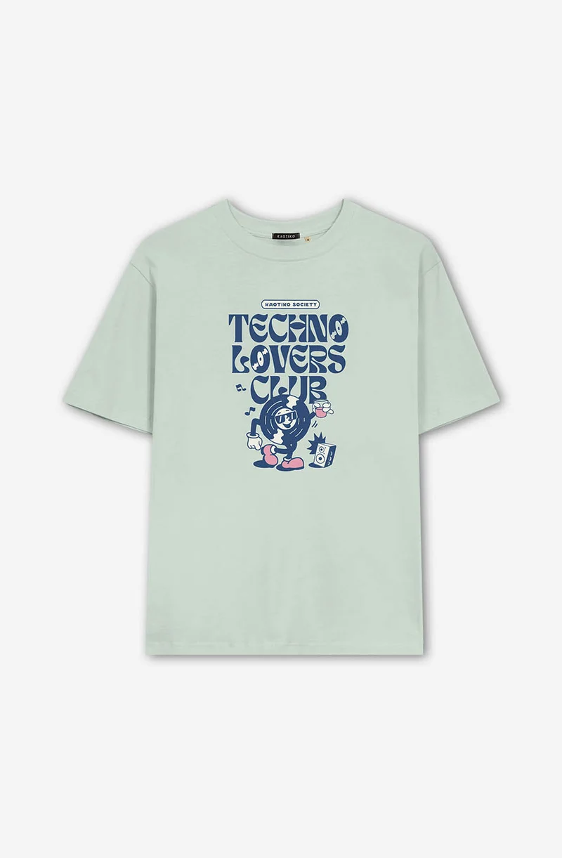 Washed Techno Lovers Club Apple Green T-shirt
