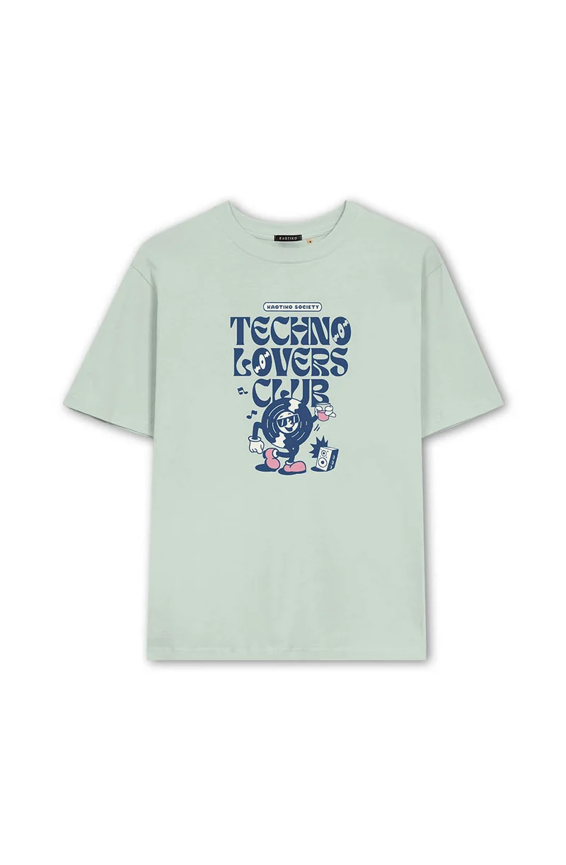 Washed Techno Lovers Club Apple Green T-shirt