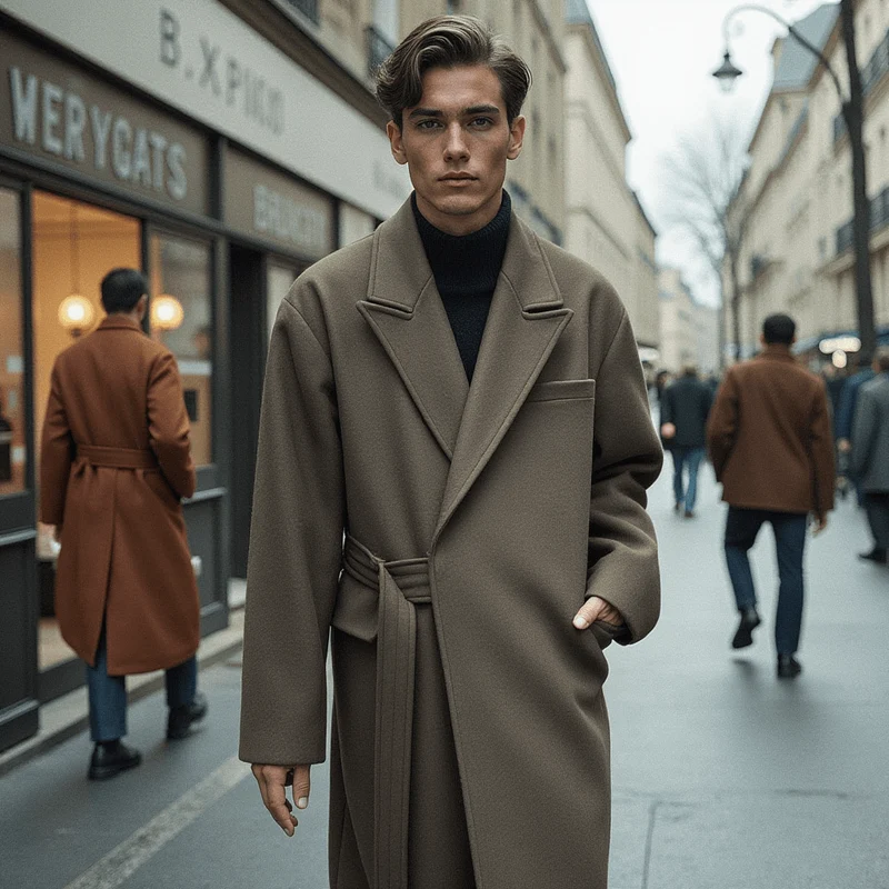 Manteau Long Homme Laine
