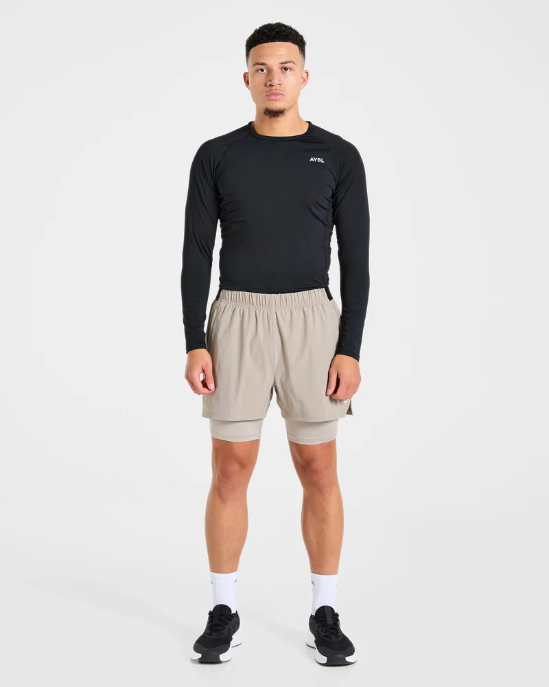Signature 2 in 1 Shorts - Stone