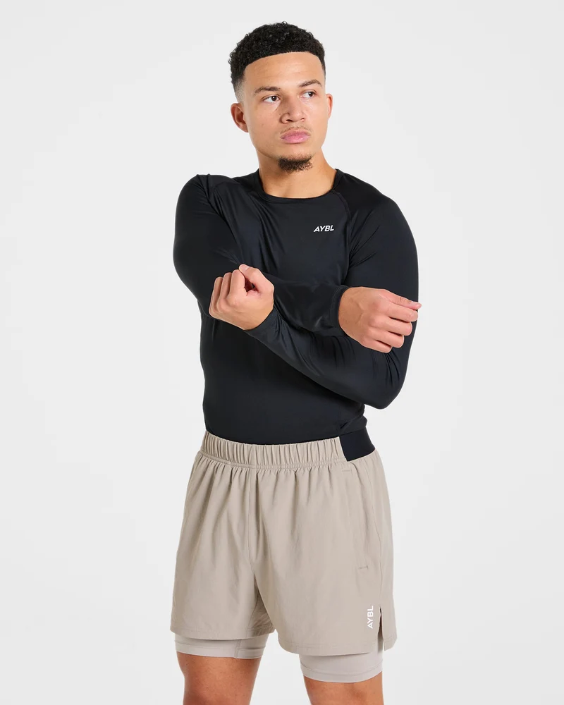 Signature 2 in 1 Shorts - Stone
