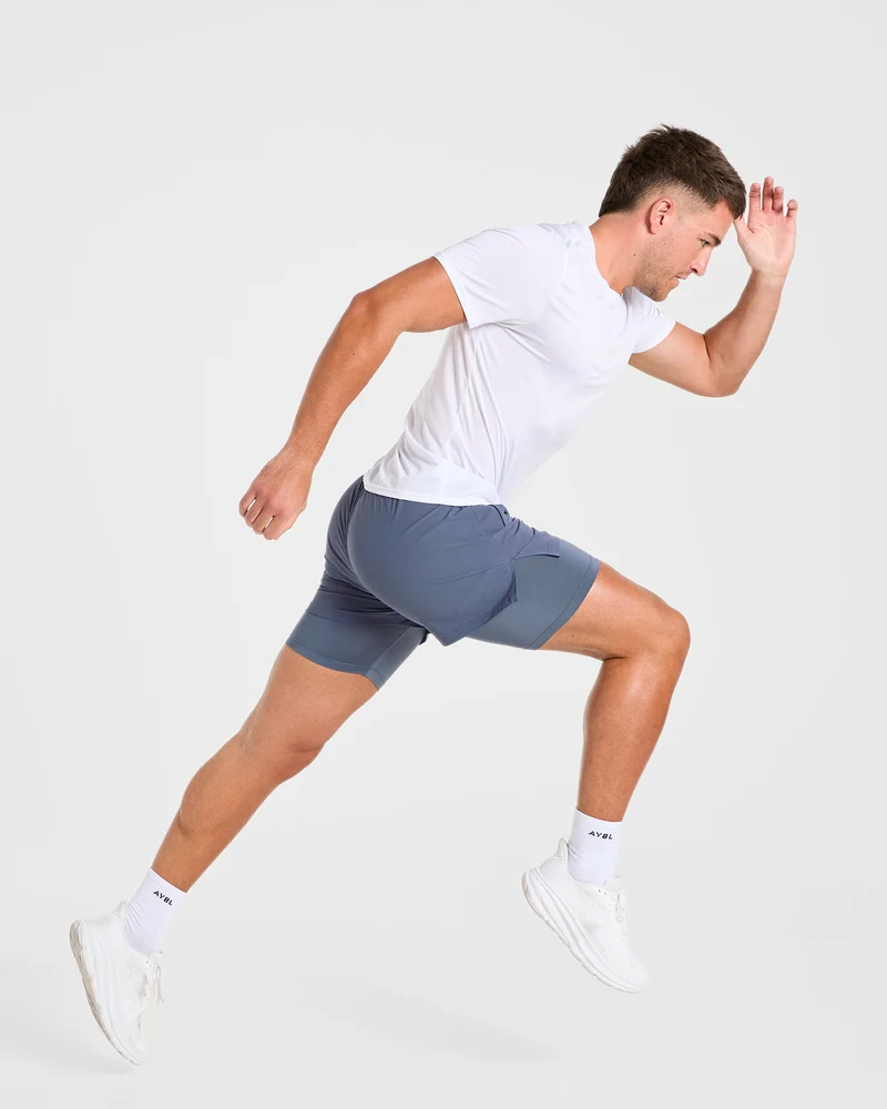 Signature 2 in 1 Shorts - Steel Bleu