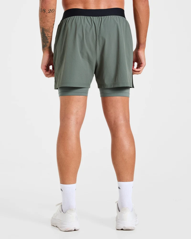 Signature 2 in 1 Shorts - Deep Olive