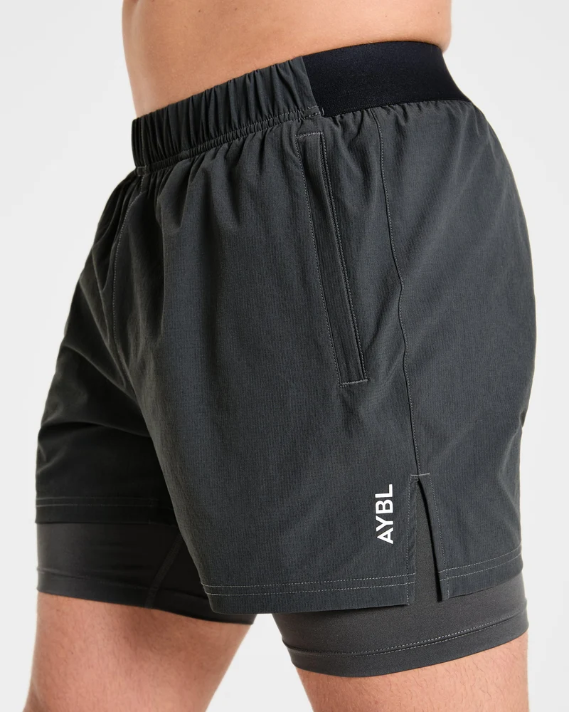 Signature 2 in 1 Shorts - Charcoal