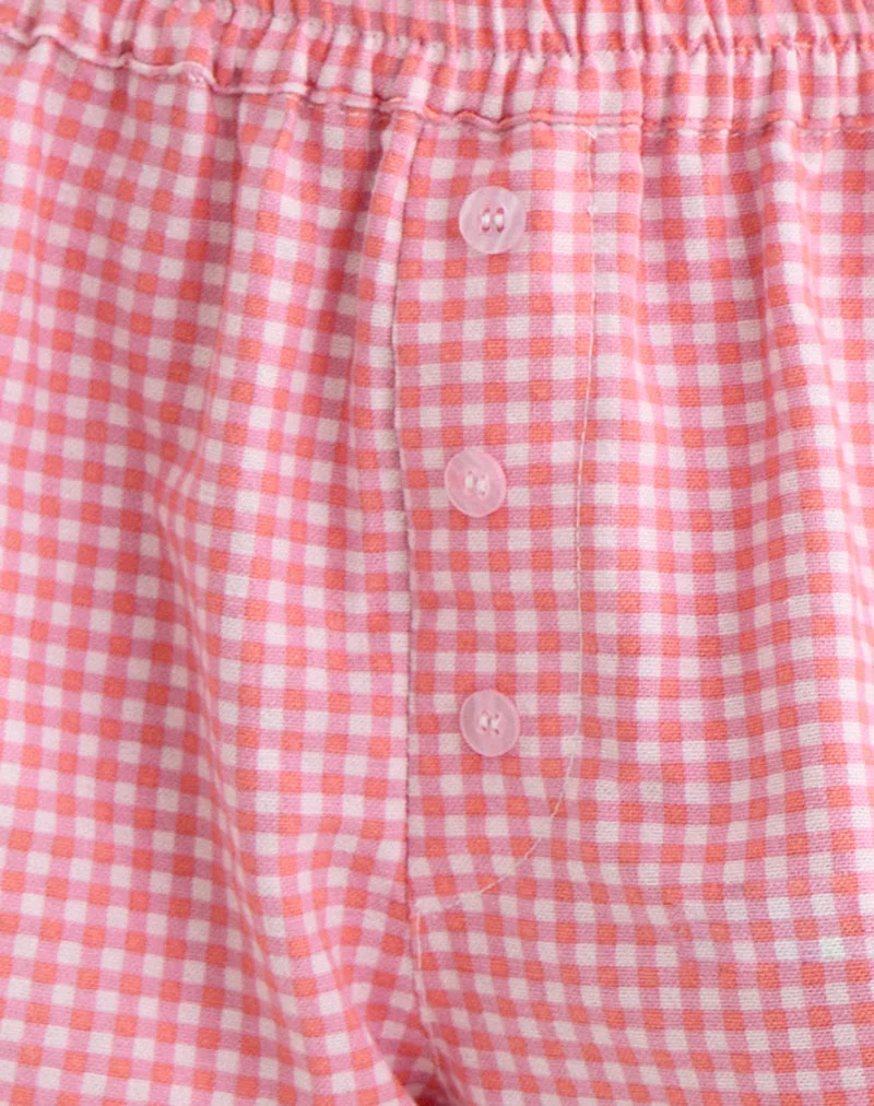 Boxer East, motif mini-vichy couleur pêche