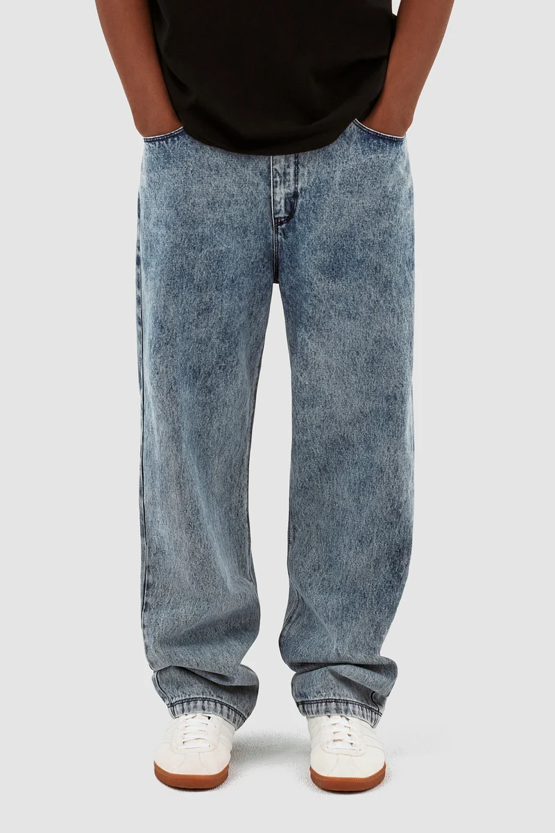 Poage Pantalon avec ceinture - Denim Vintage