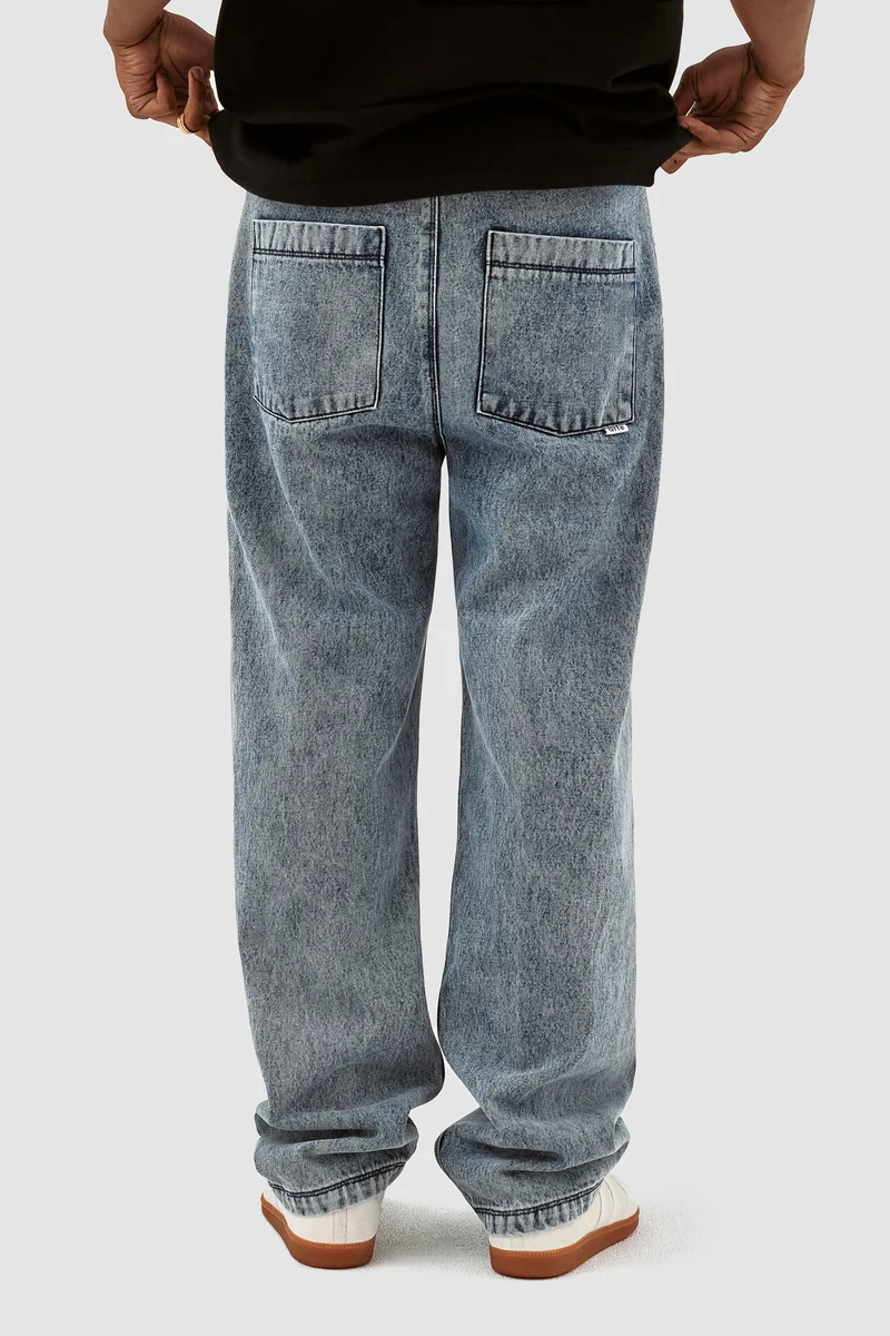 Poage Pantalon avec ceinture - Denim Vintage