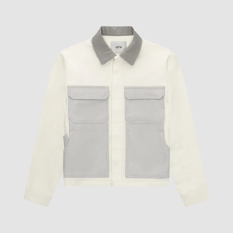 John Contrast Jacket - Crème/Gris