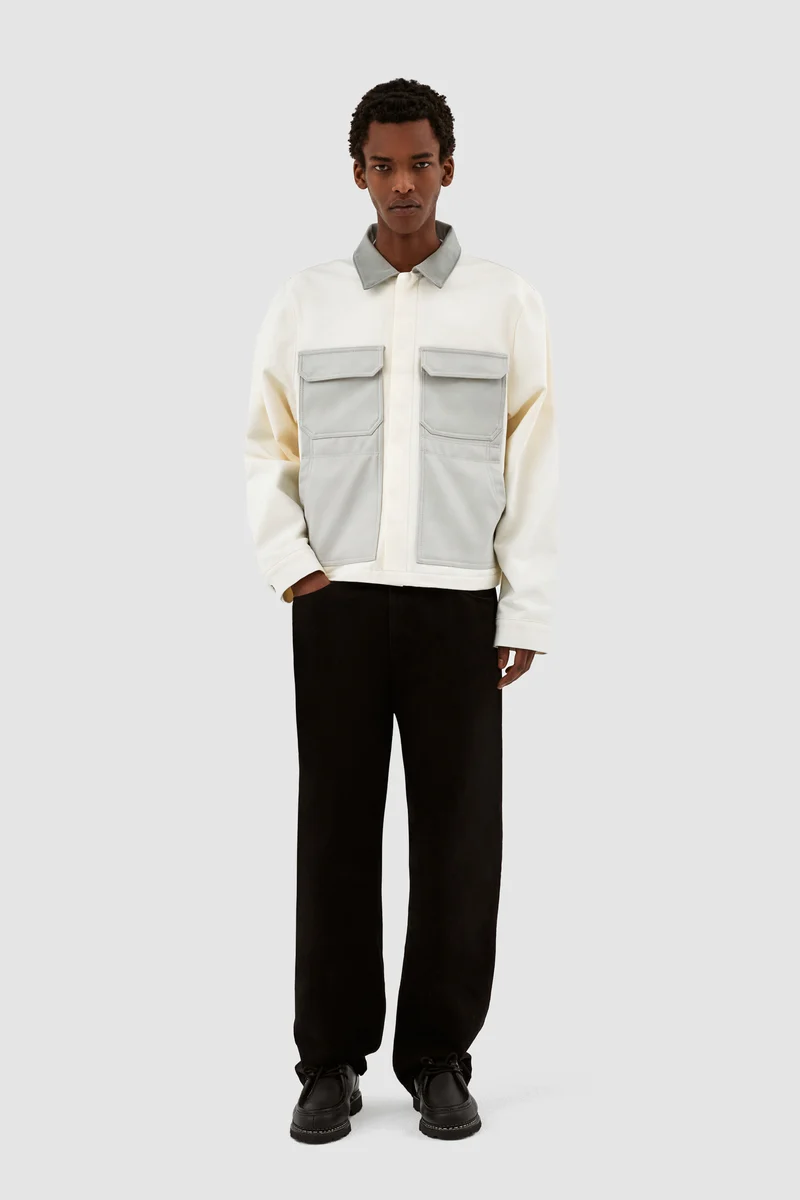 John Contrast Jacket - Crème/Gris