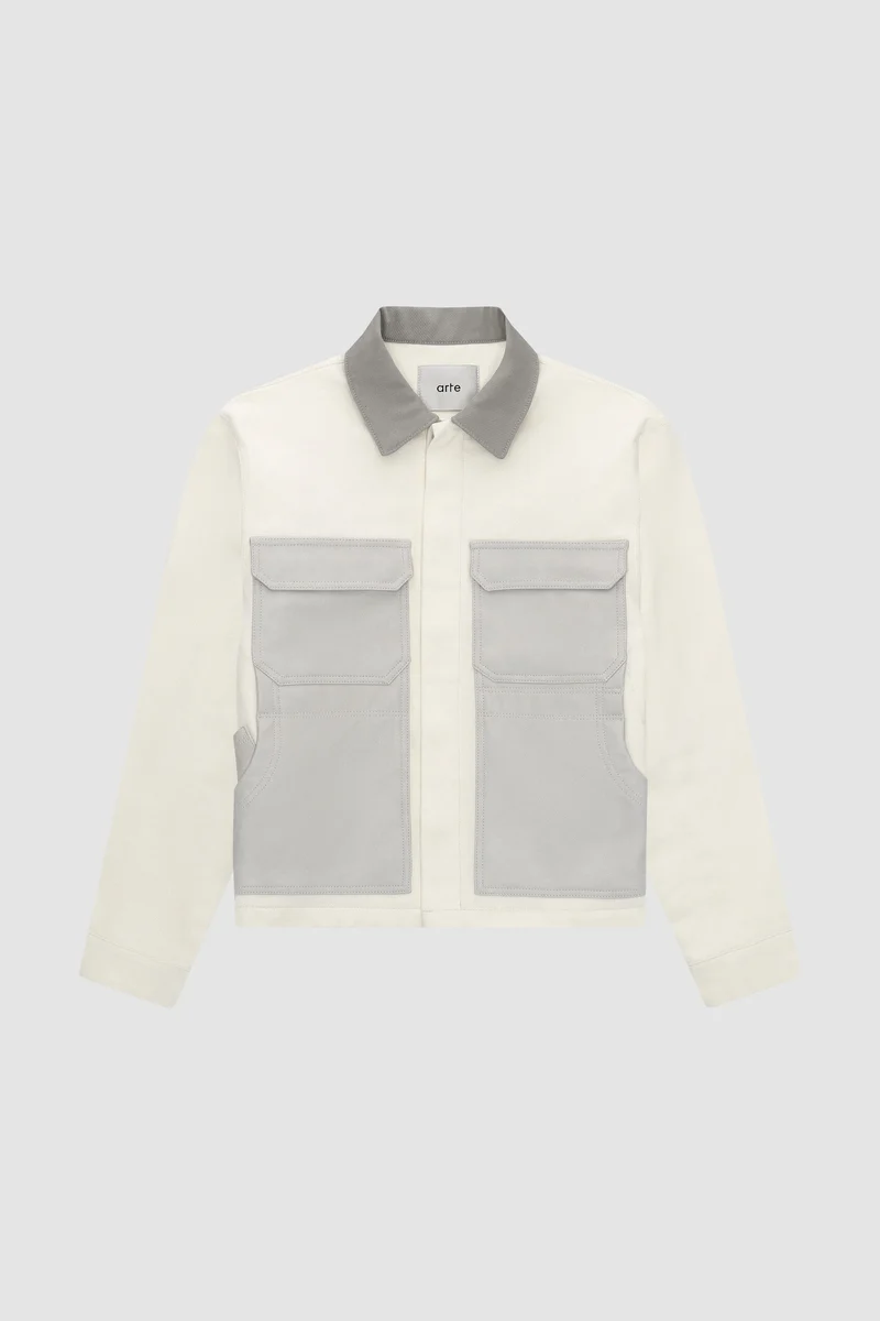 John Contrast Jacket - Crème/Gris