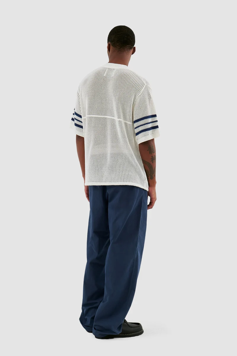 Shane - Chemise à rayures en tricot - Blanc
