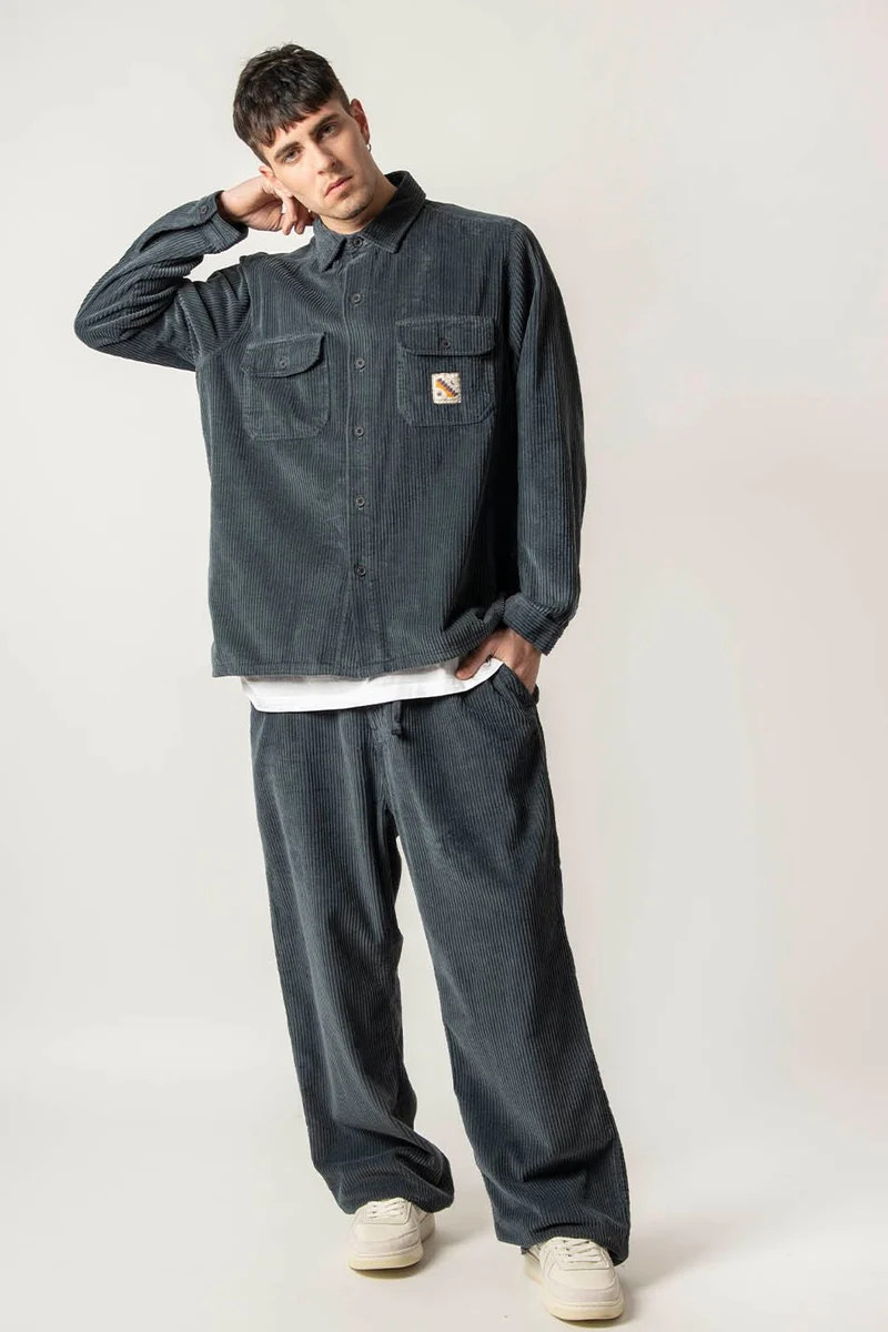 Pantalon Casual Corduroy Ladder Bluish-Grey