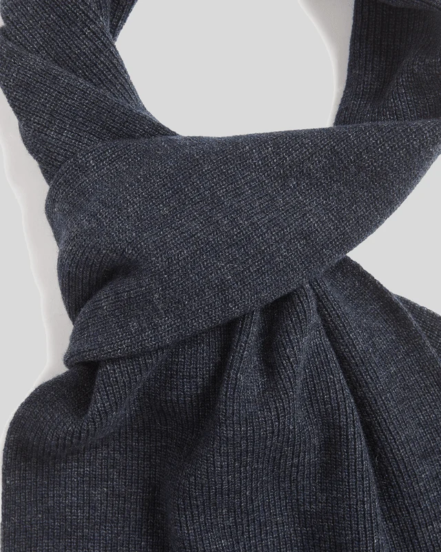 Lambswool Blend Ribbed Scarf