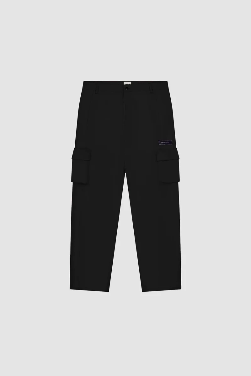 Pantalon en coton à poches 3D - Noir