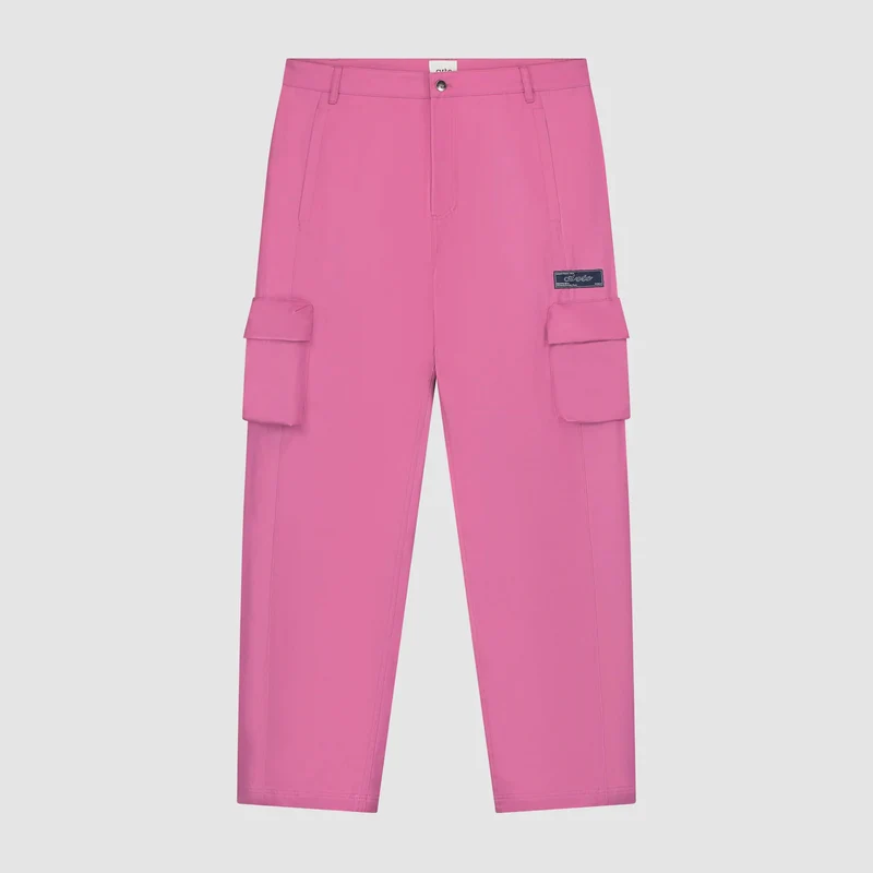 Pantalon en coton à poches 3D - Rose