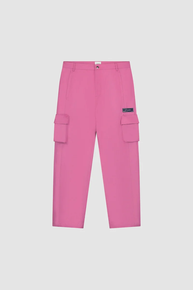 Pantalon en coton à poches 3D - Rose