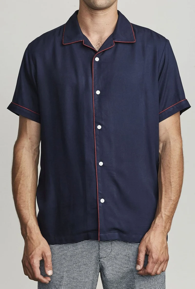 T-shirt RVCA That'll Do Hi Grade II Button-Up Bleu Marine