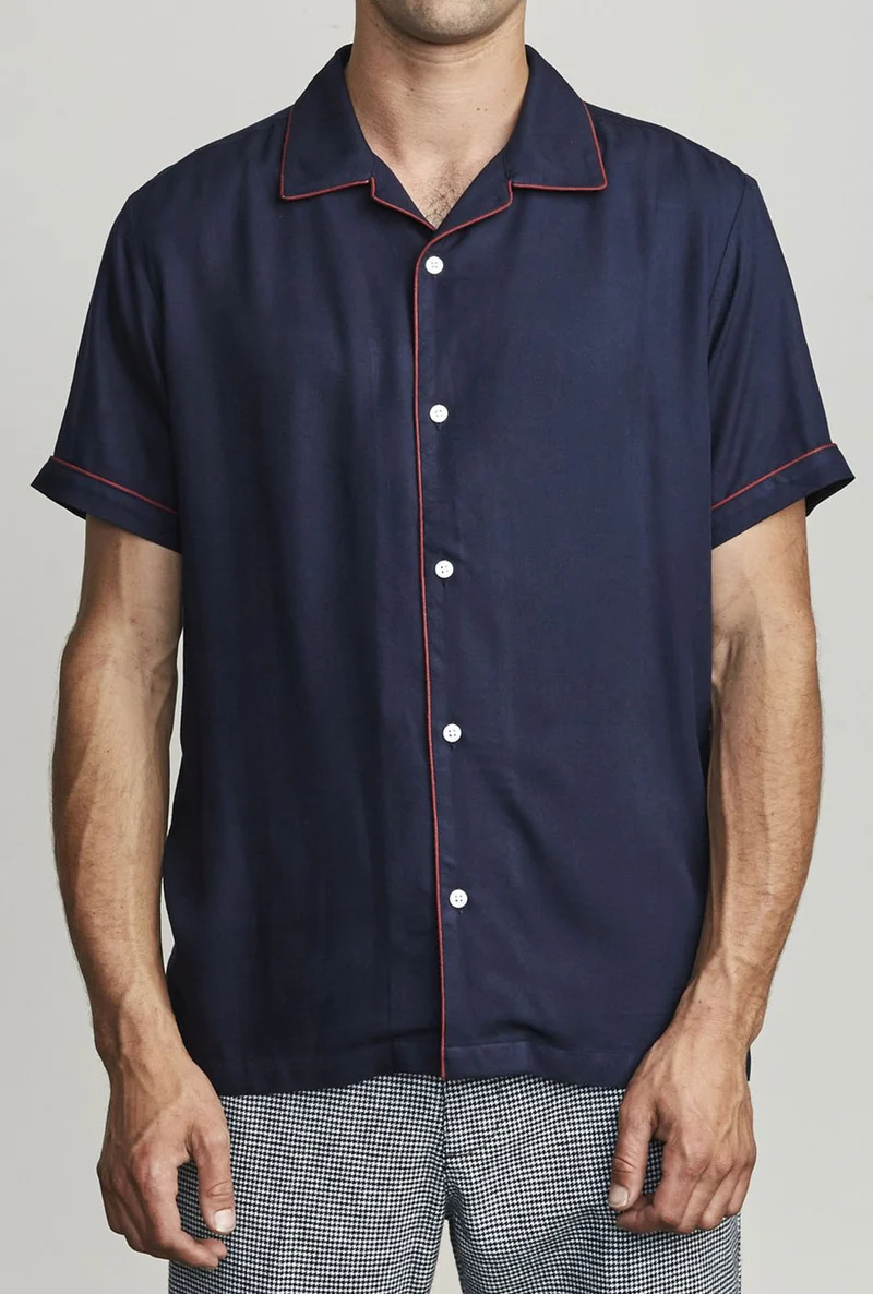 T-shirt RVCA That'll Do Hi Grade II Button-Up Bleu Marine