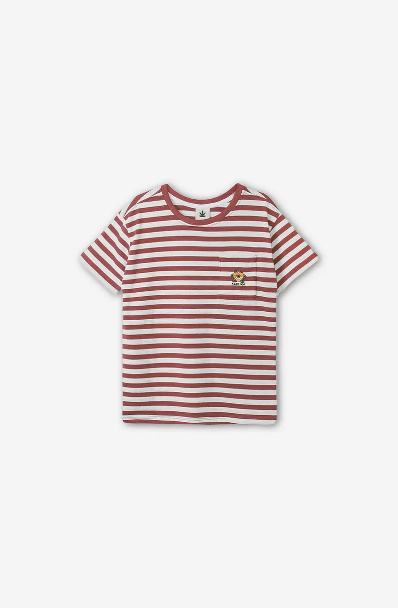 T-shirt Rayures Coeur Grenat