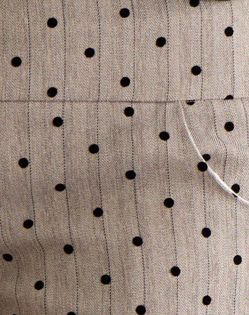 Mini-short Lumin en beige avec rayures à pois