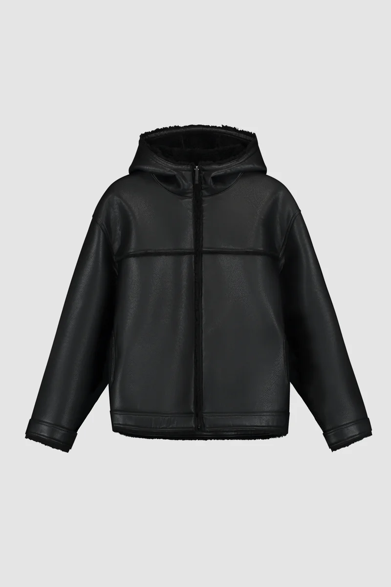 Veste en shearling - Noir