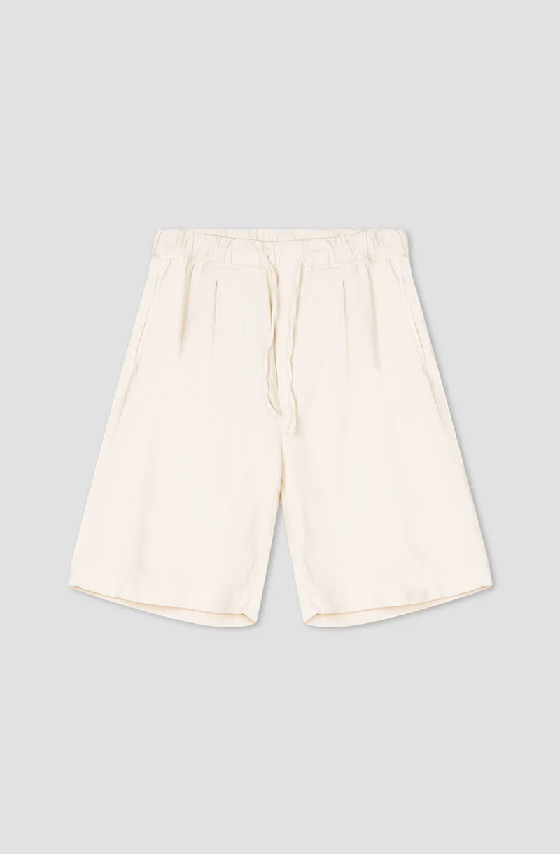 Bermuda Relaxed Toile Pinces Ivory