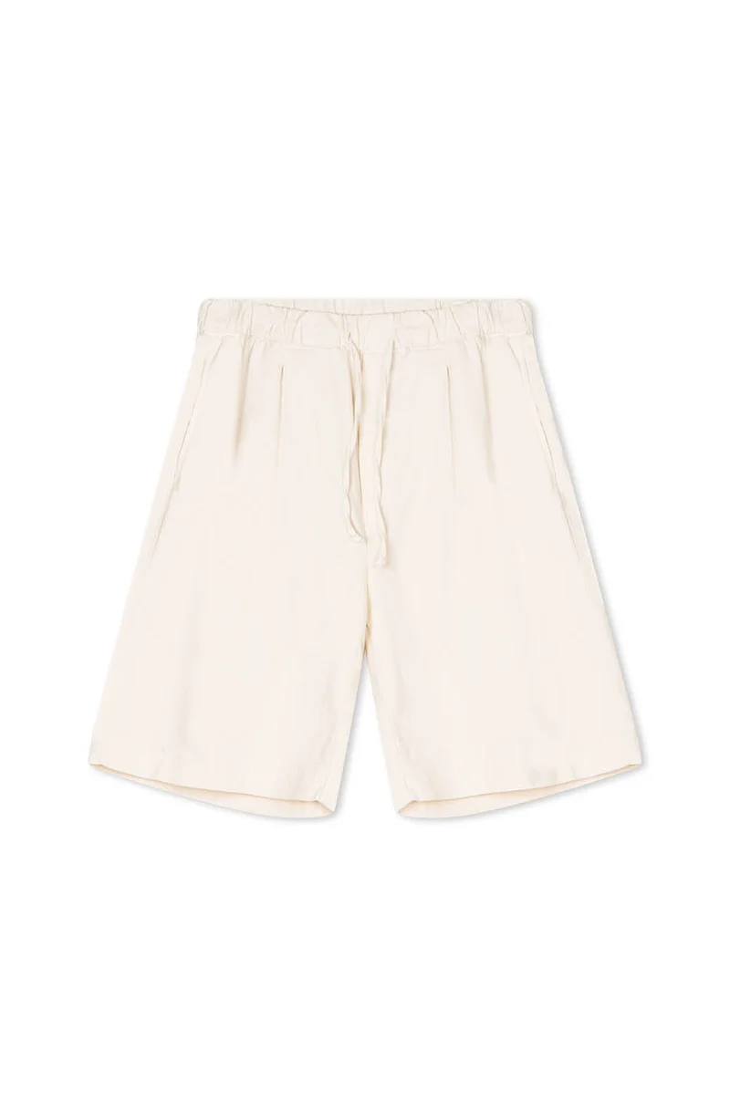 Bermuda Relaxed Toile Pinces Ivory
