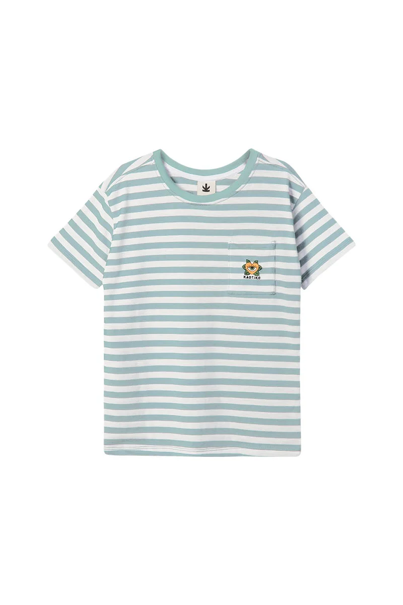 Tee-shirt Rayures Cœur Bleu