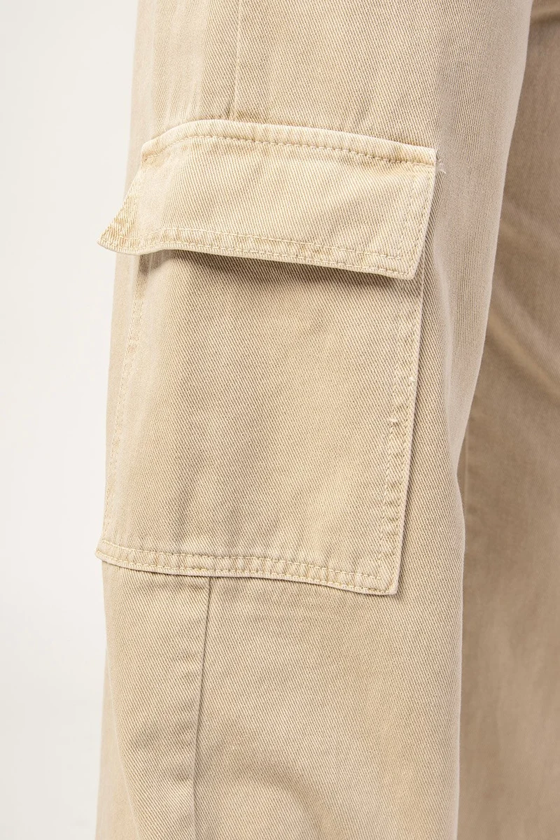 Pantalon Cargo Wide Leg Ivory
