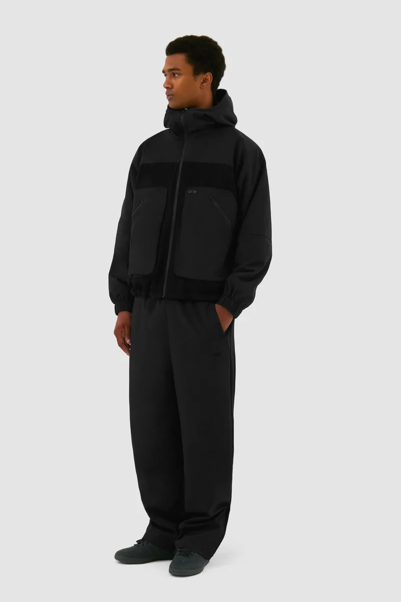 Veste technique en laine - Noir