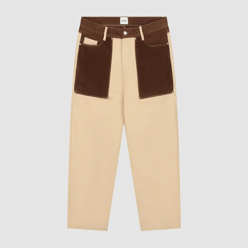 Pantalon en tissu multiple - Crème