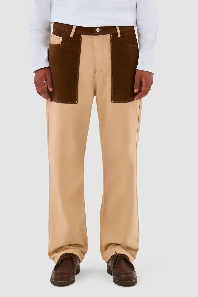 Pantalon en tissu multiple - Crème