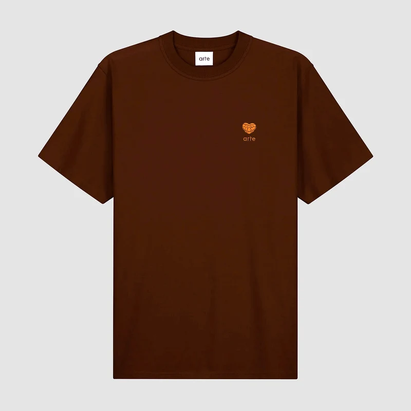T-shirt avec logo en forme de cœur - Marron