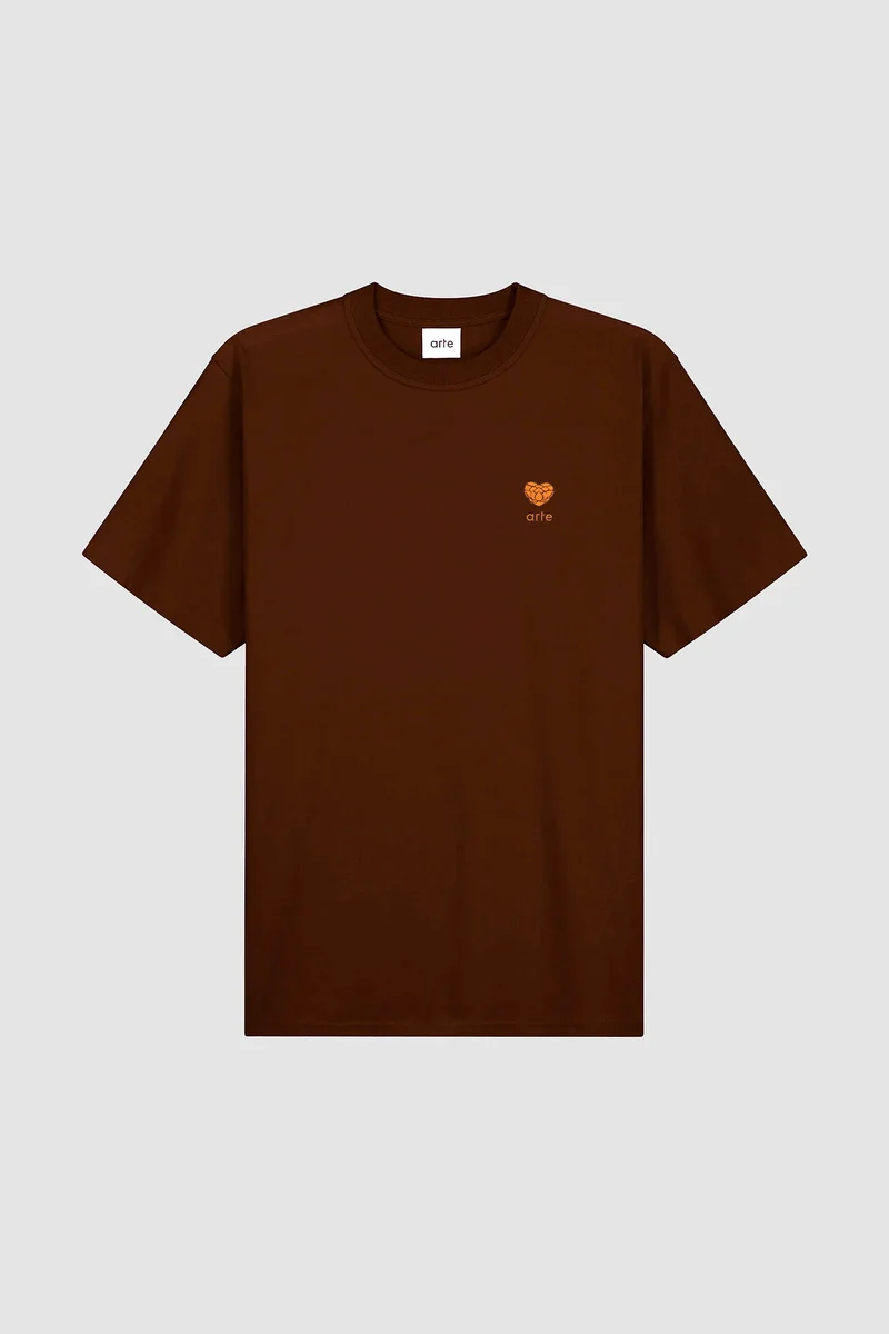 T-shirt avec logo en forme de cœur - Marron