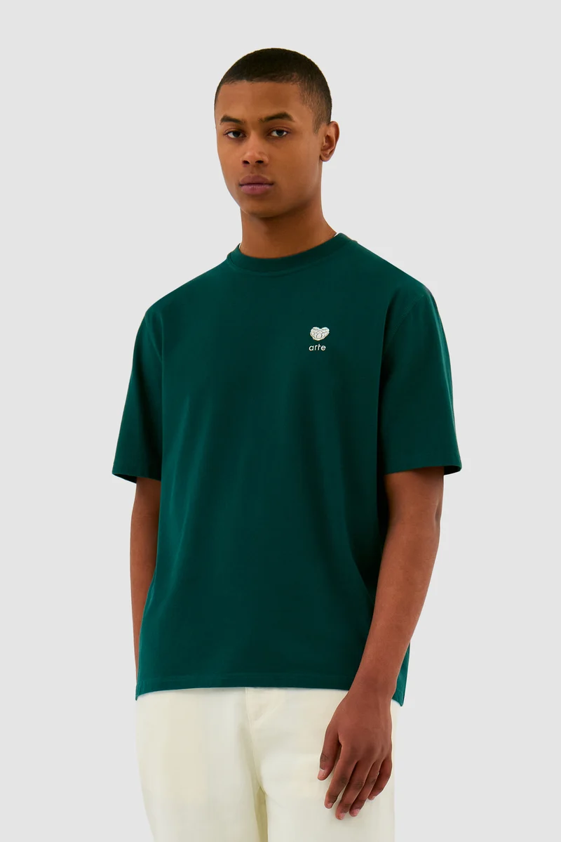 T-shirt avec logo en forme de cœur - Vert