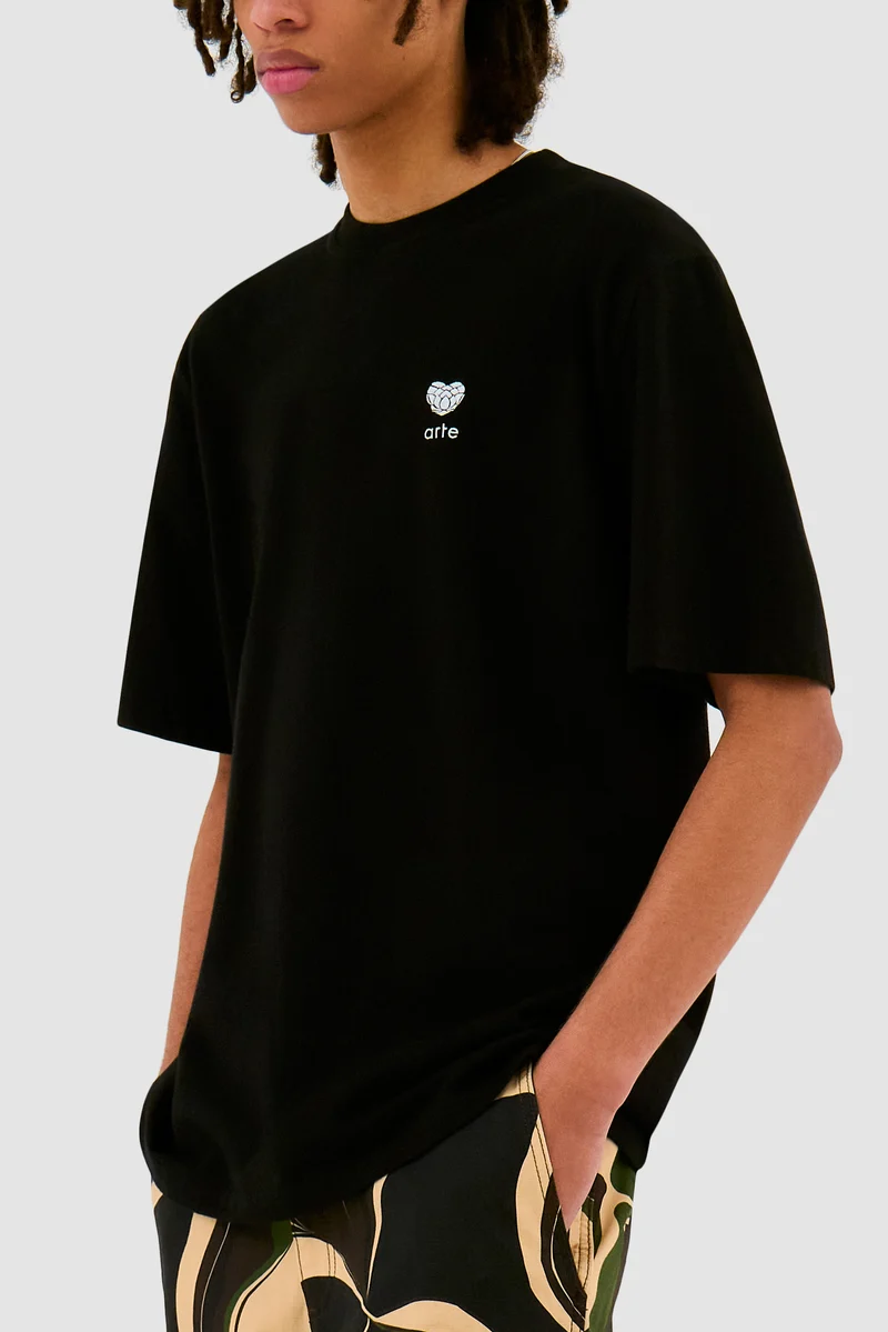 T-shirt avec logo en forme de cœur - Noir