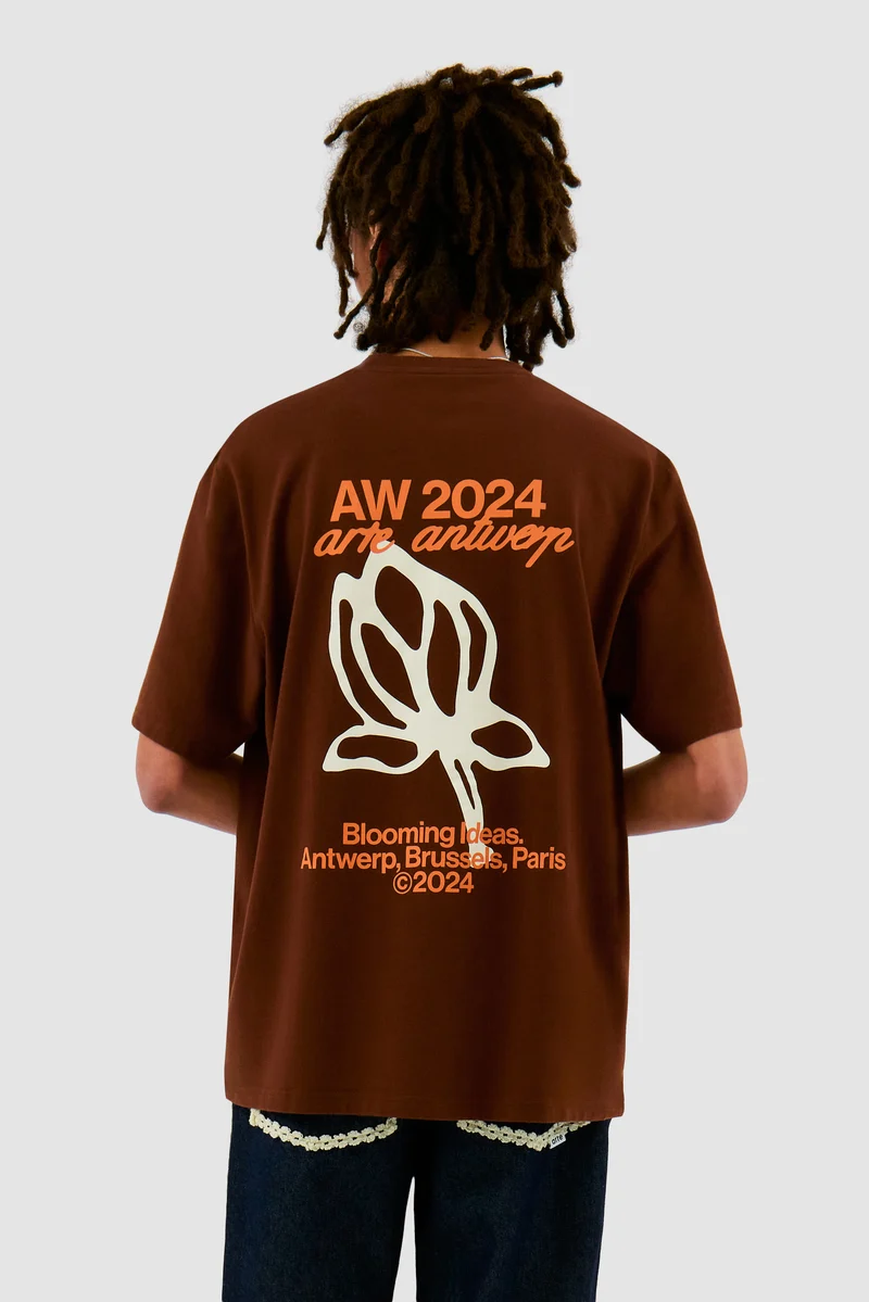 T-shirt Tulipe - Marron