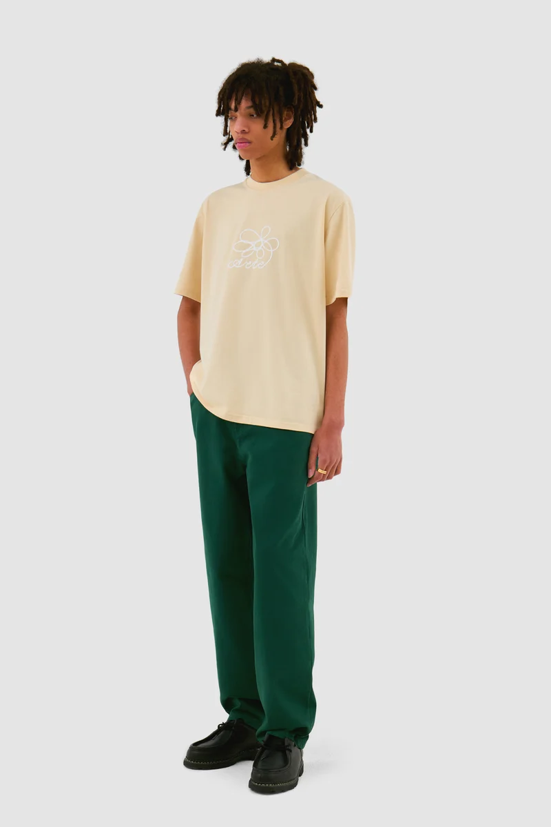 T-shirt brodé de fleurs - Crème