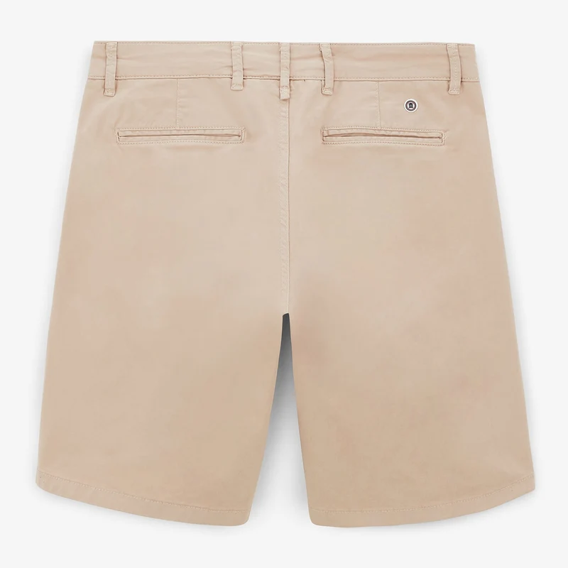 Bermuda 200 uni stretch beige mastic coupe droite confort