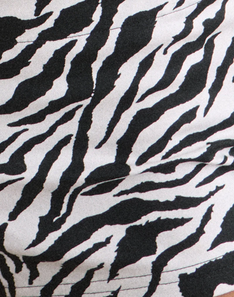 Short Falon en sergé zébré noir des années 90