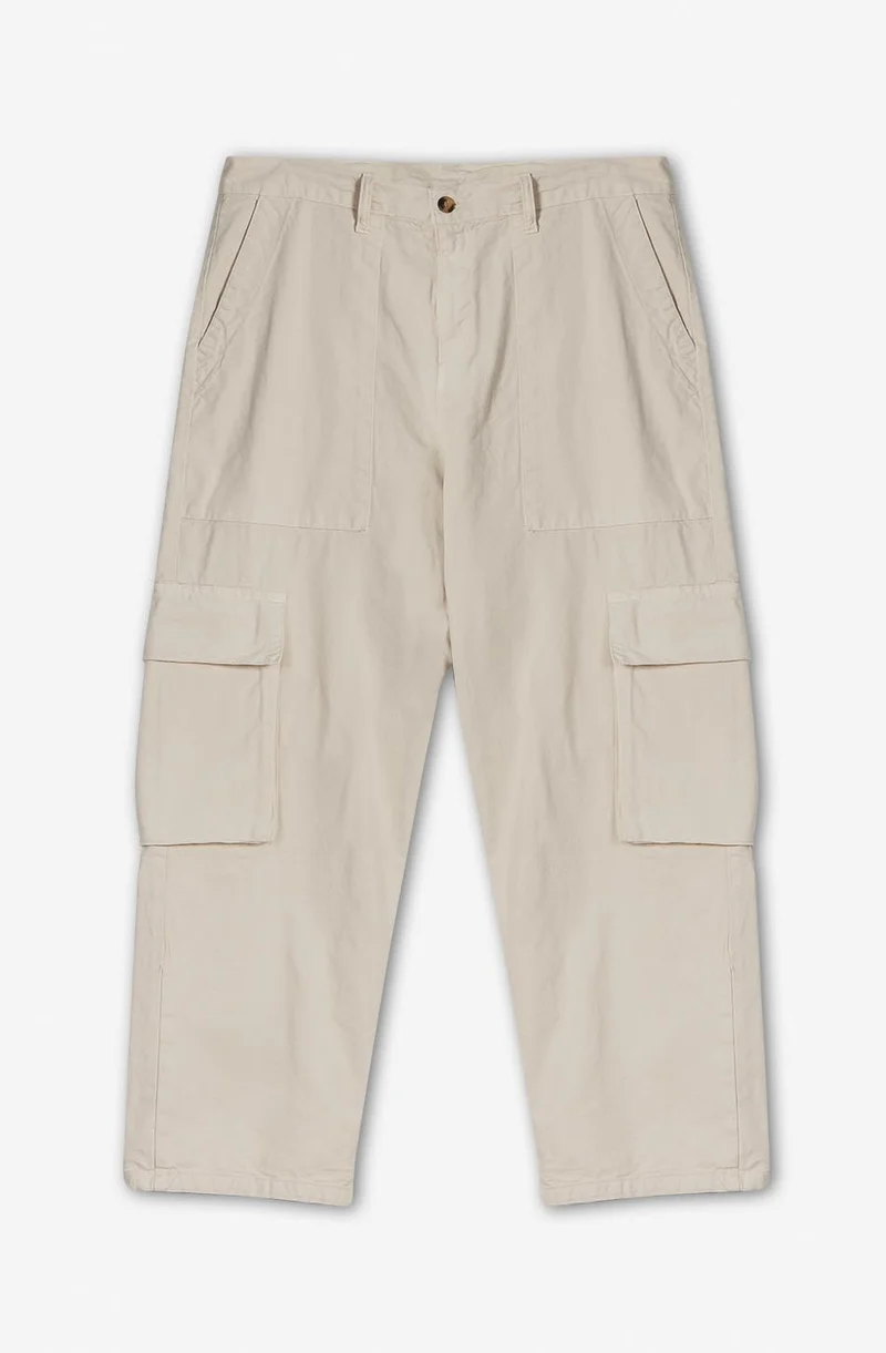 Pantalon Cargo Relaxed Canvas Ivory