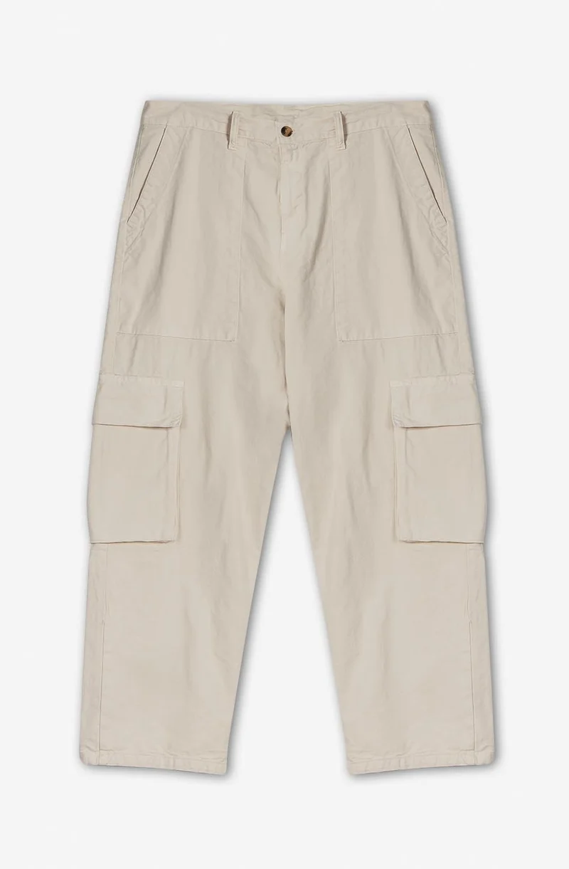 Pantalon Cargo Relaxed Canvas Ivory