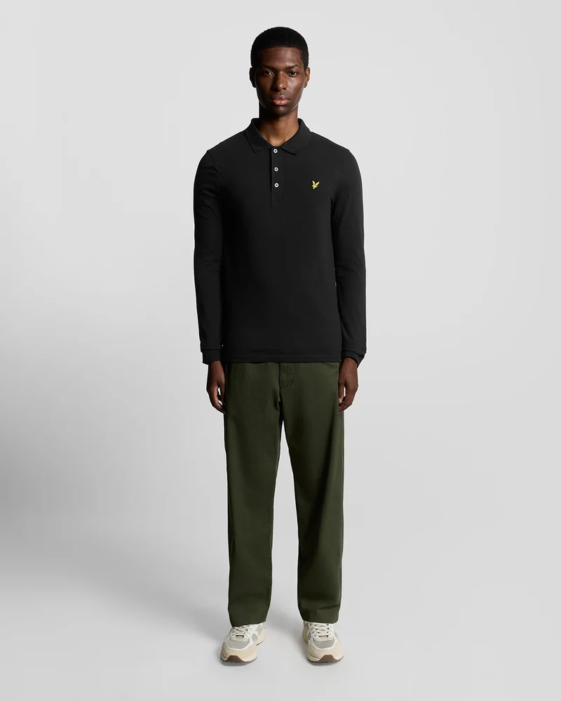 Long Sleeve Cotton Polo Shirt