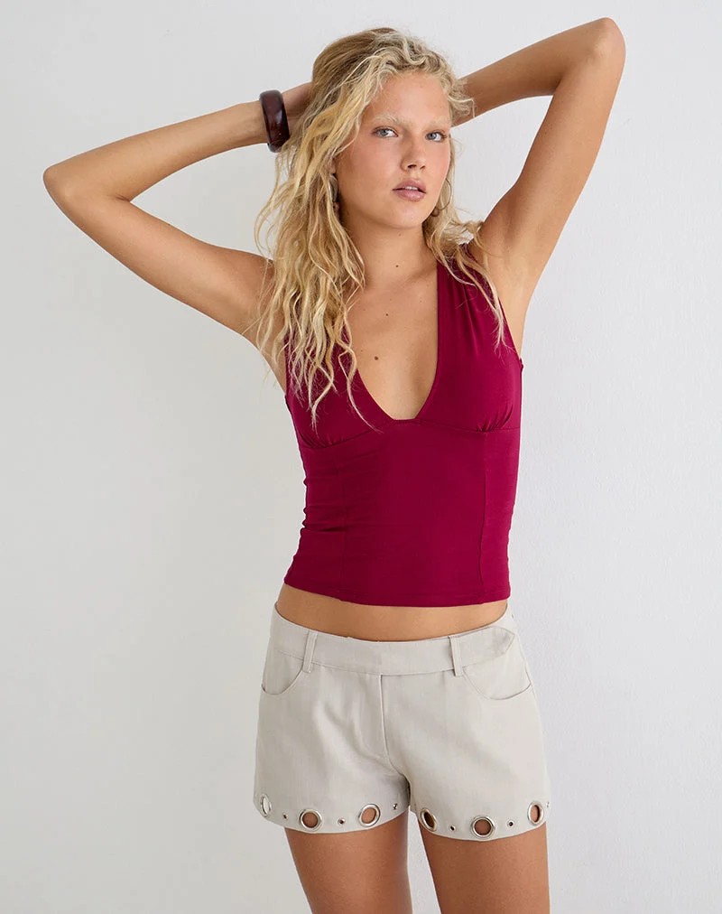 Short Runta à œillets, couleur Tailoring Stone