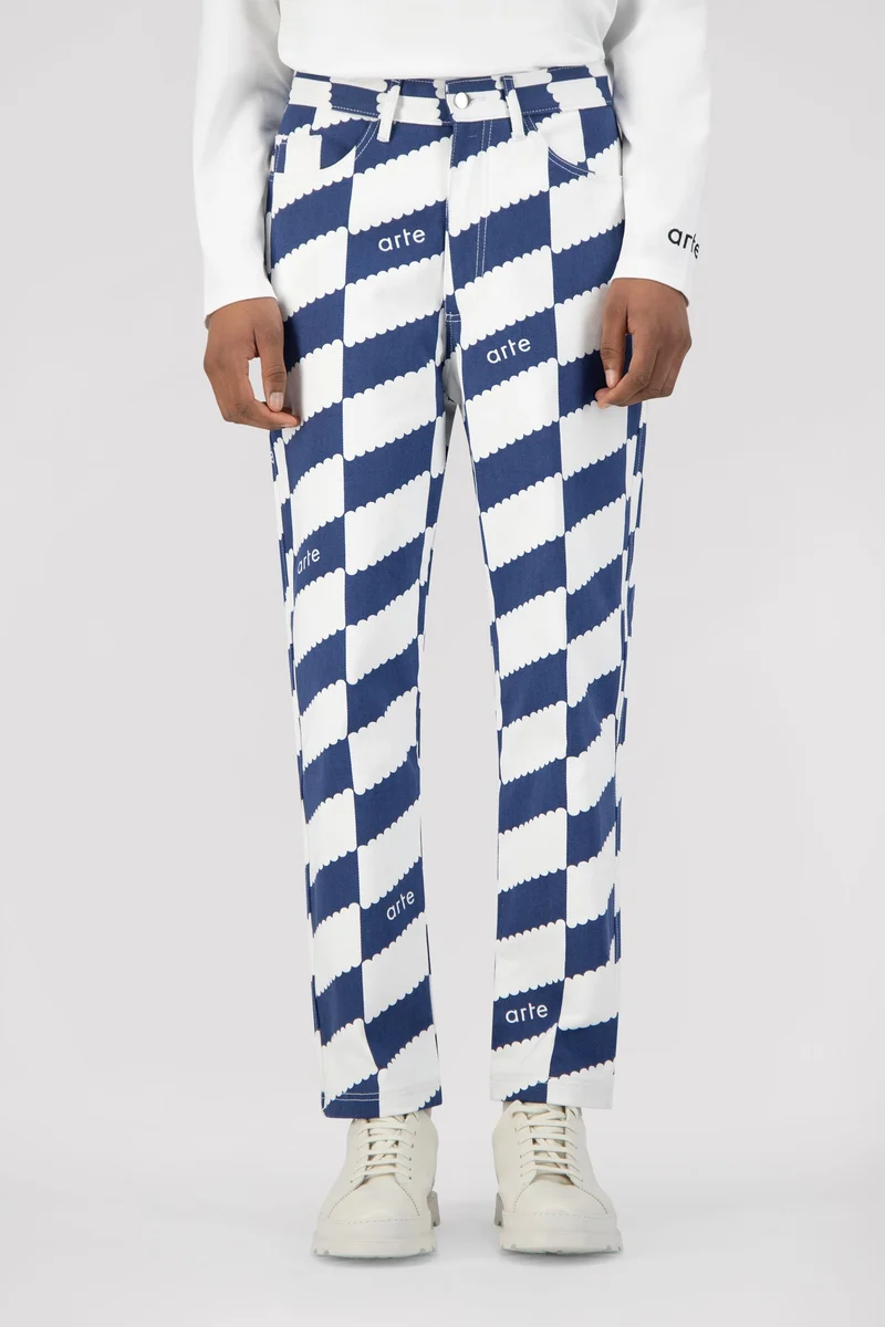 Pantalon Jean Dia - Blanc/Marine