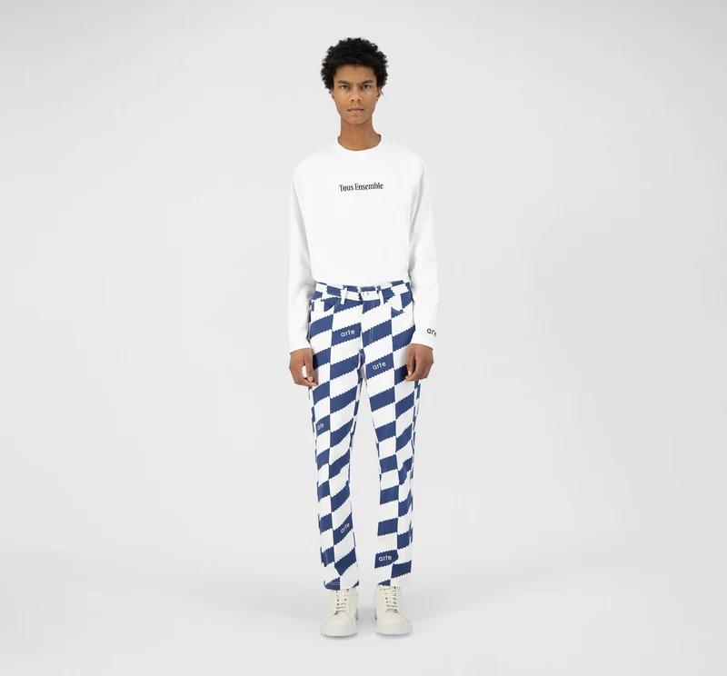 Pantalon Jean Dia - Blanc/Marine