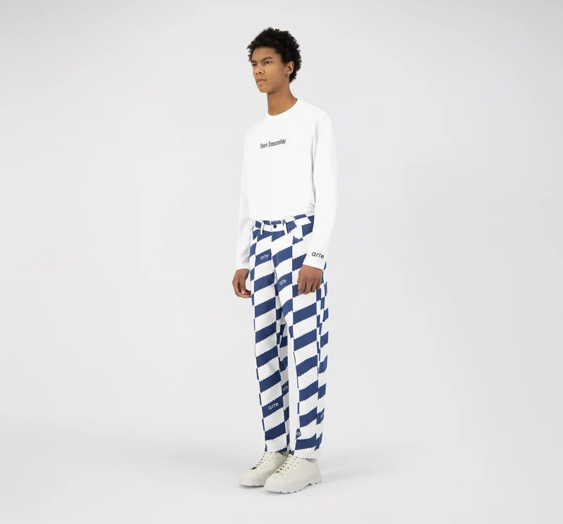 Pantalon Jean Dia - Blanc/Marine