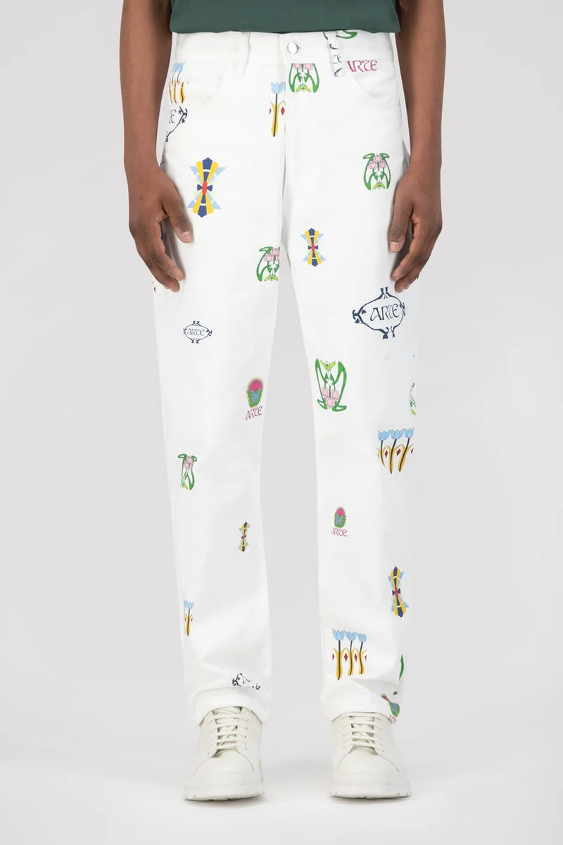 Pantalon Jean Logo - Blanc - NO ARCHIVE SALE