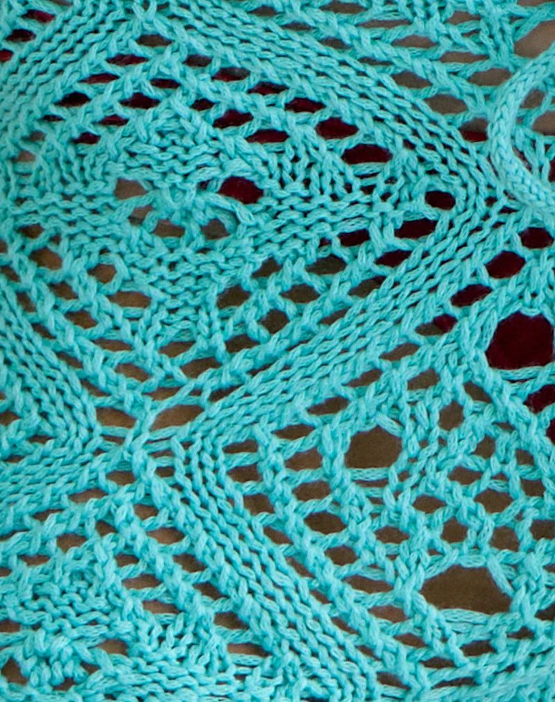 Shorty Neya en maille crochetée couleur Aqua Sky