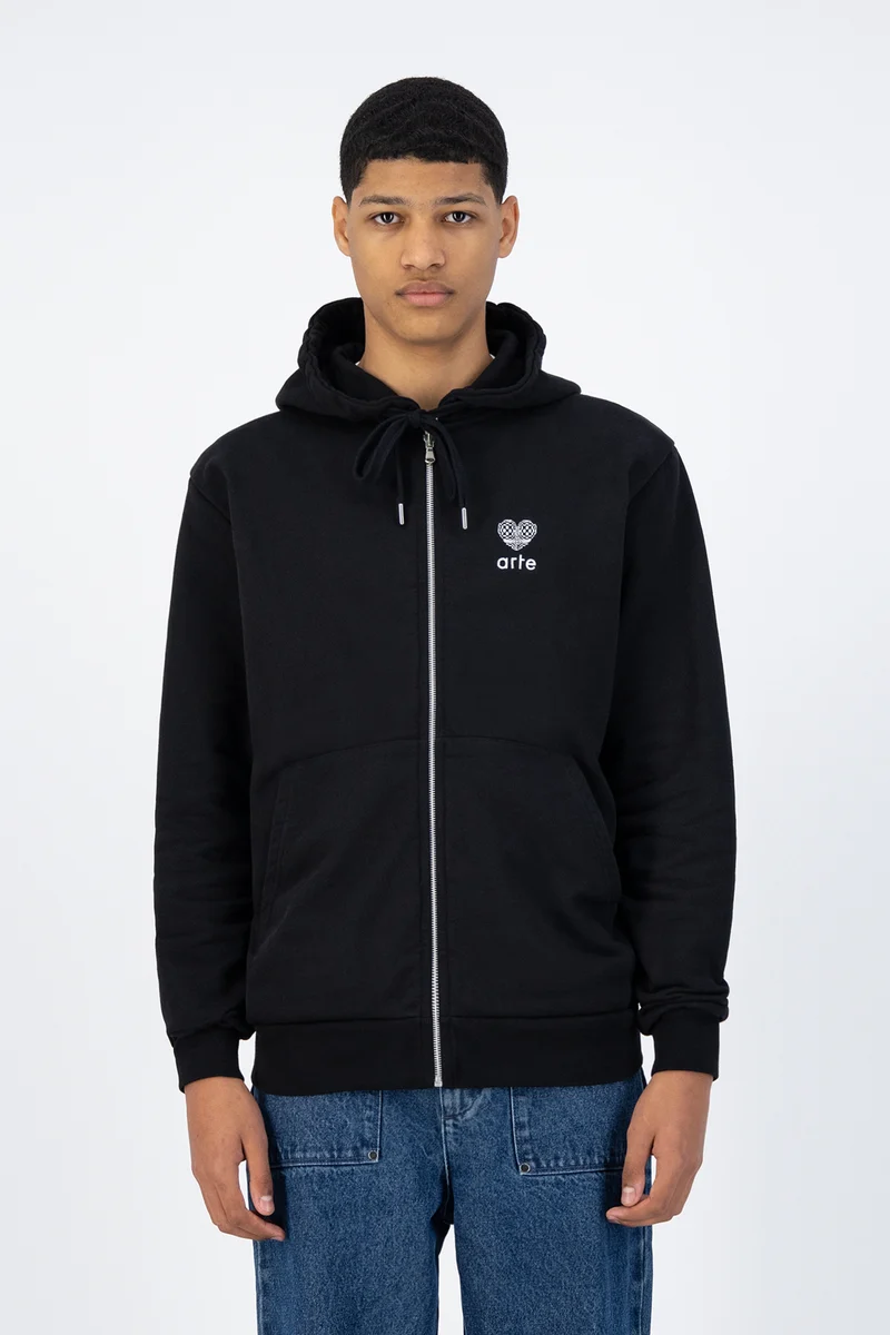 Hoch Embroi Hooded Zipper - Noir